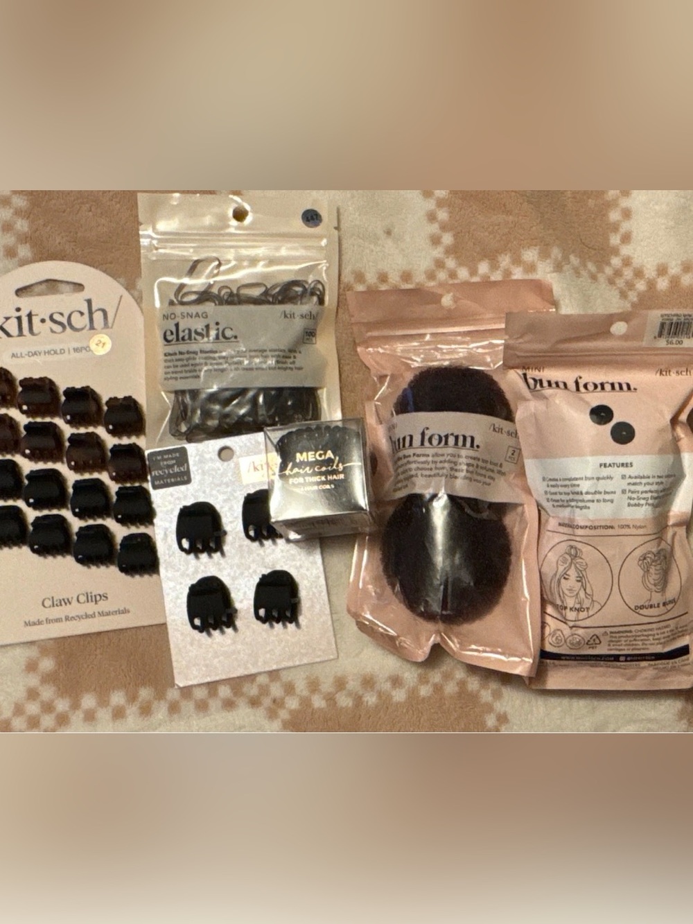 Kitsch Brown & Black Hair Accessories Set